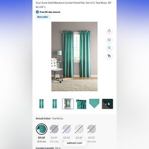 Your Zone Teal Blackout Curtains